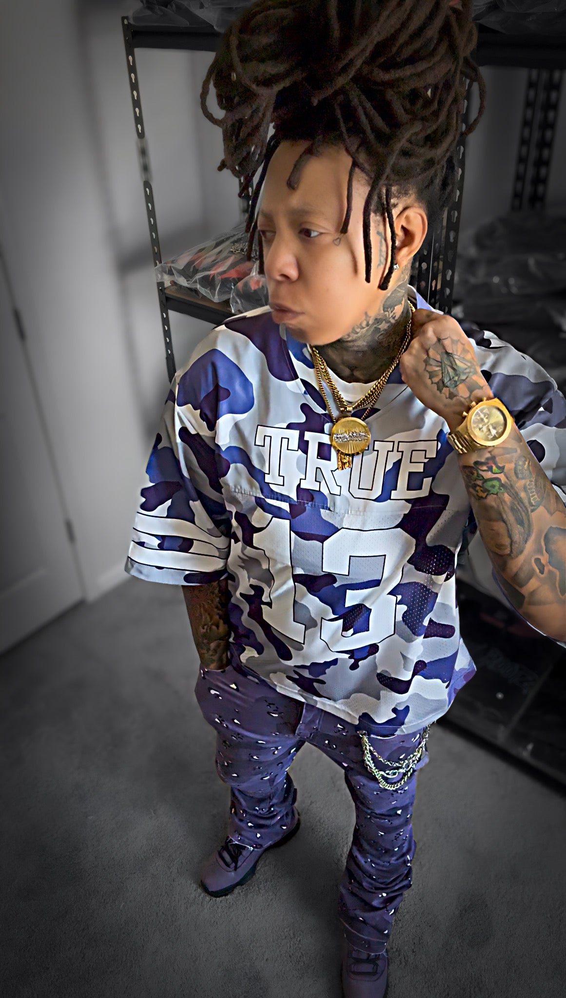 True Grit Purple Camo Football Jersey