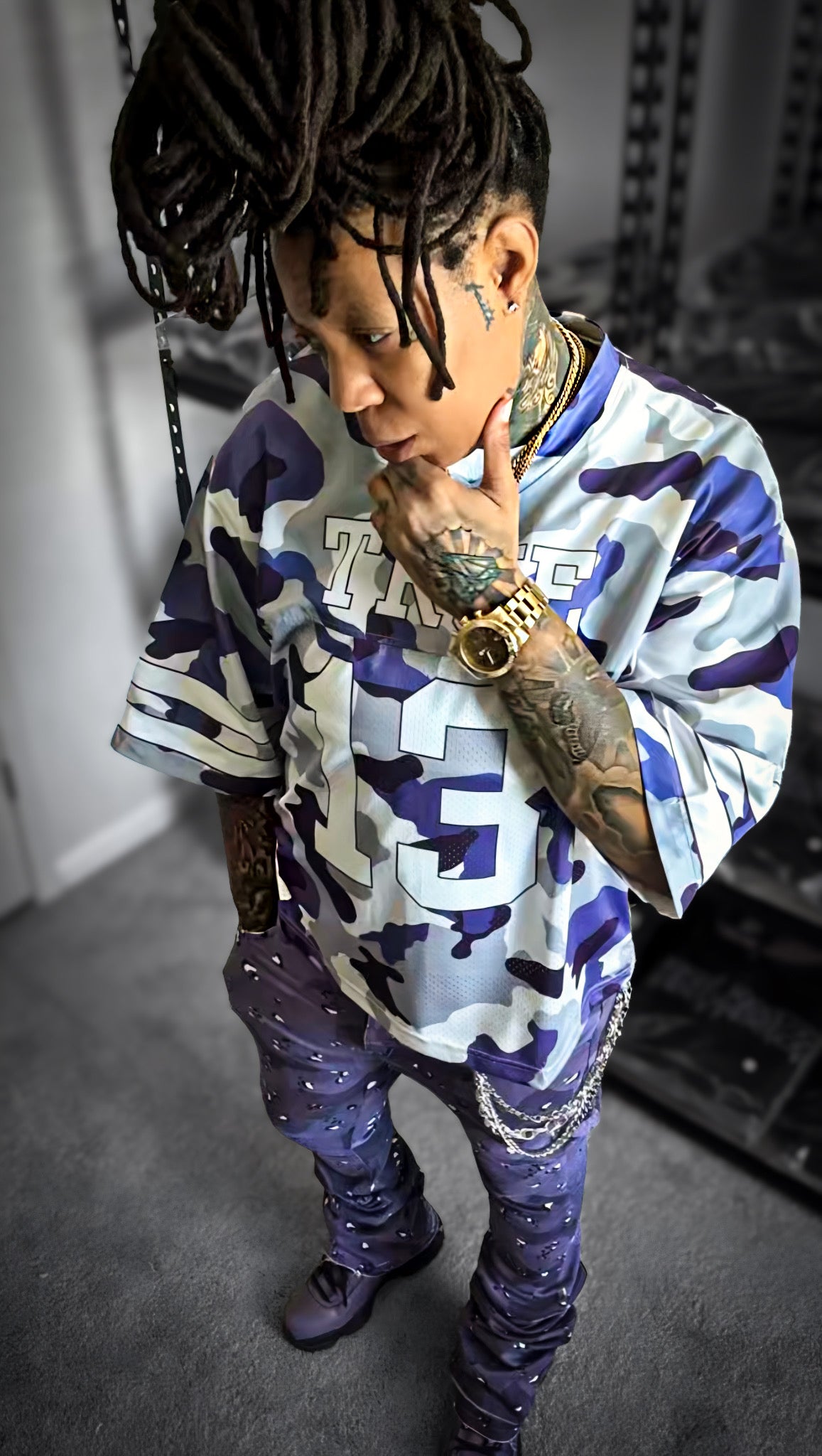 True Grit Purple Camo Football Jersey