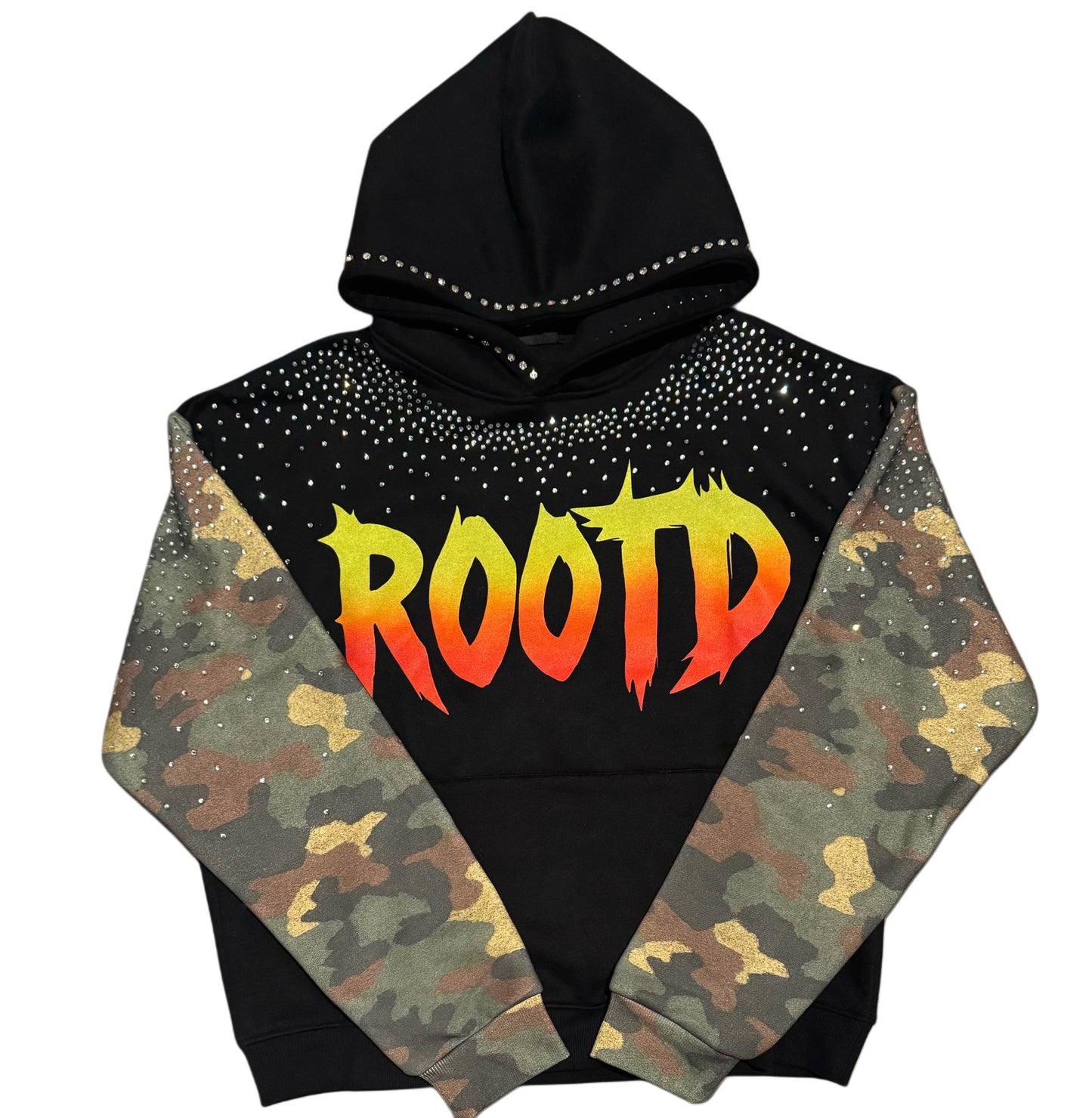 Rhinestone Camo Hoodie-Iconic Dreaded Tree