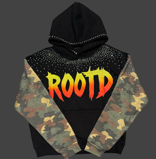 Rhinestone Camo Hoodie-Iconic Dreaded Tree