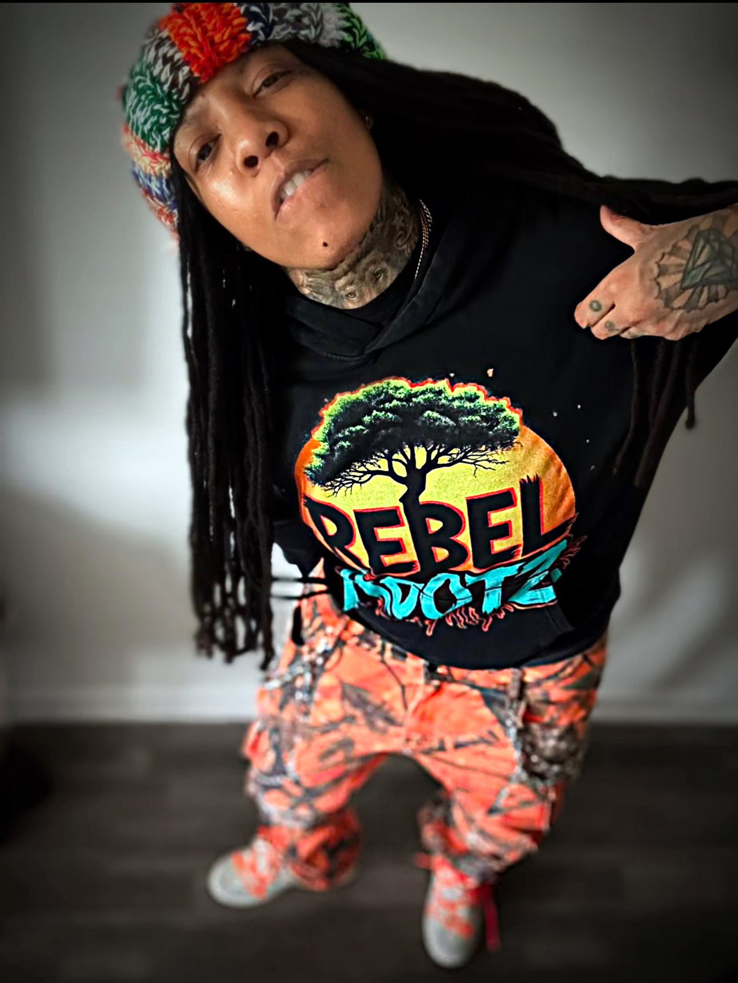 Rebel Rootz "Bend The Rules" Flame Hoodie