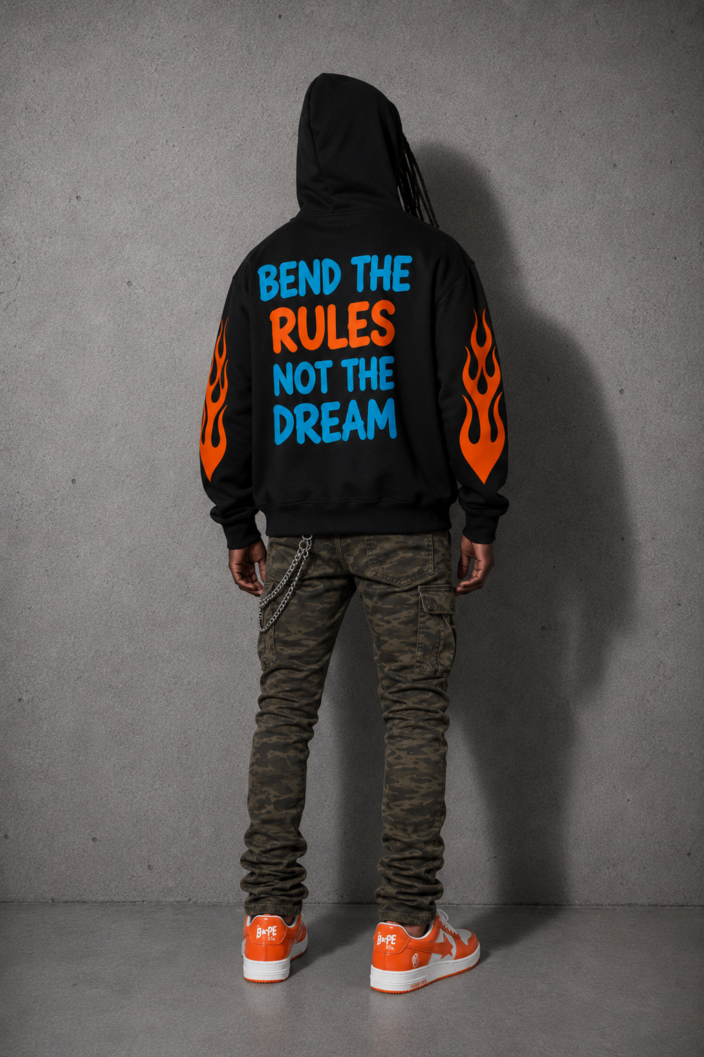 Rebel Rootz "Bend The Rules" Flame Hoodie