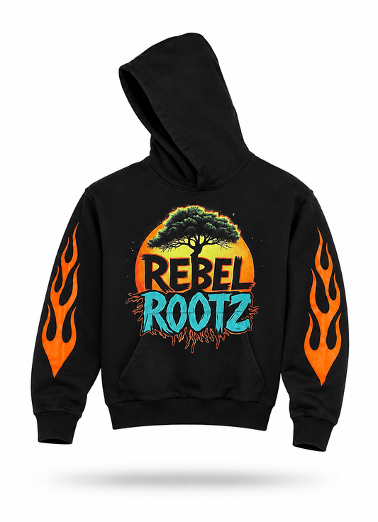 Rebel Rootz "Bend The Rules" Flame Hoodie