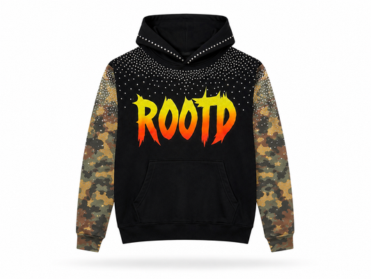 Rhinestone Camo Hoodie-Iconic Dreaded Tree