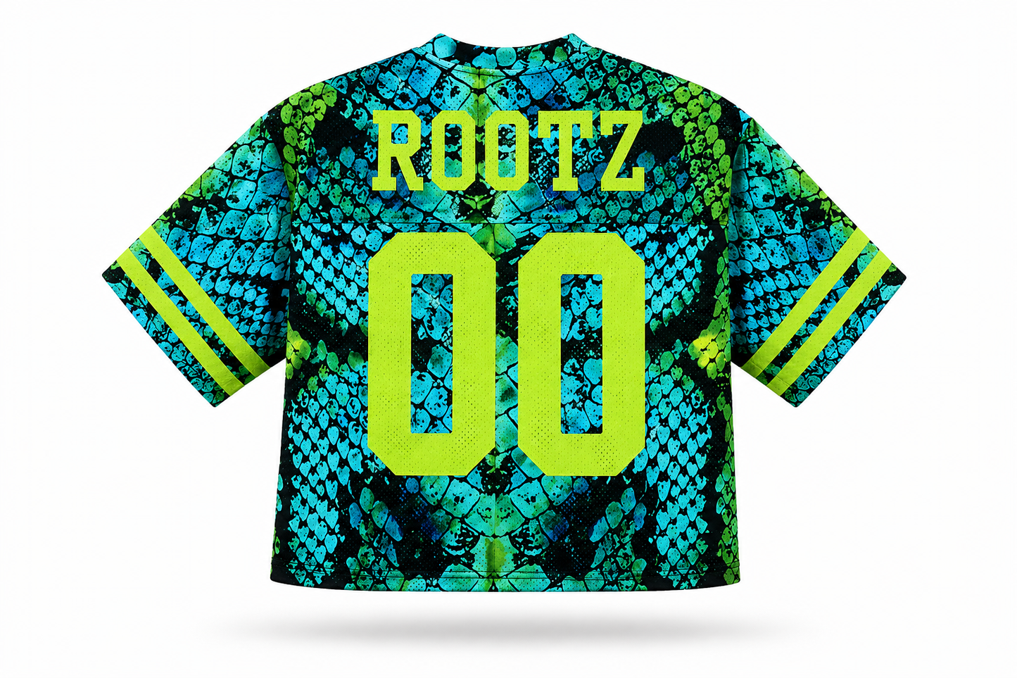 Blue/Lime Green Mesh Snakeskin Jersey