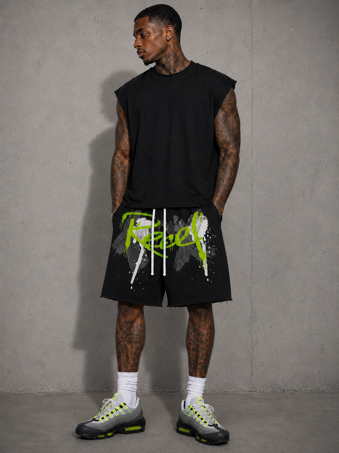 Rebel Graffiti Fleece Shorts